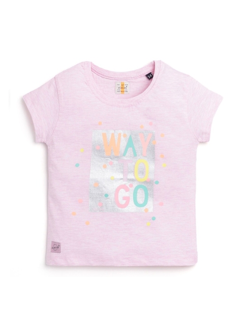 

Hopscotch Girls Pink Floral Printed T-shirt