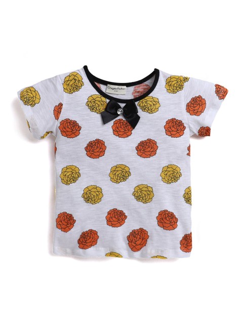 

Hopscotch Girls Off White Printed T-shirt
