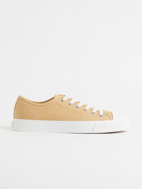 

H&M Men Yellow & White Regular Canvas Trainers