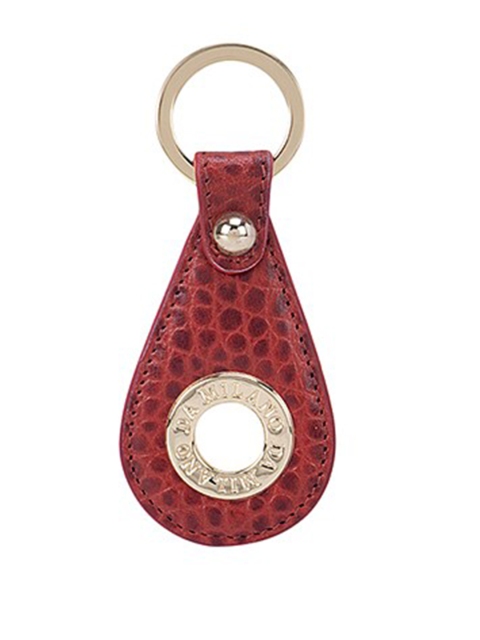 

Da Milano Red & Silver-Toned Textured Key Chain