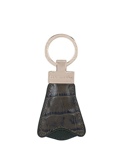 

Da Milano Green & Gold-Toned Textured Leather Key Chain