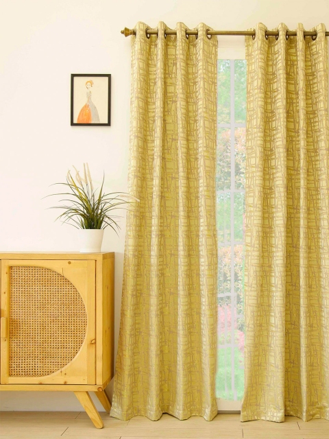 

Ariana Lime Green & Beige Long Door Curtain