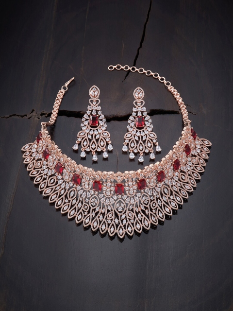 

Kushal's Fashion Jewellery Red Gold-Plated Choker Necklace