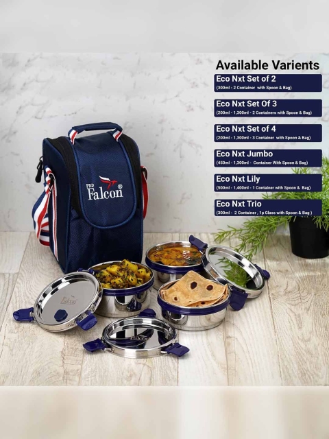 

PDDFALCON Set Of 4 Lunch Box, Blue