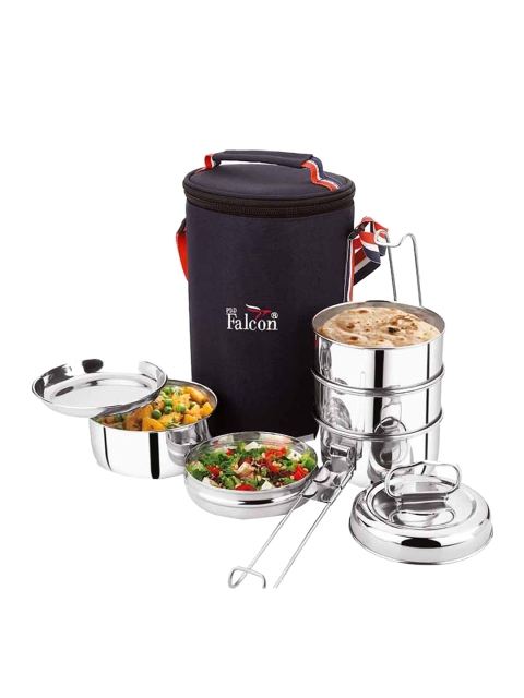 

PDDFALCON Blue & Silver Stainless Steel Lunch Box