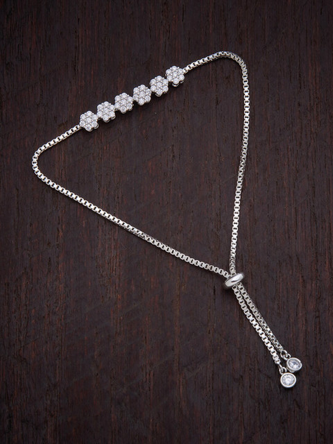 

Kushal's Fashion Jewellery Women White Cubic Zirconia Gold-Plated Wraparound Bracelet