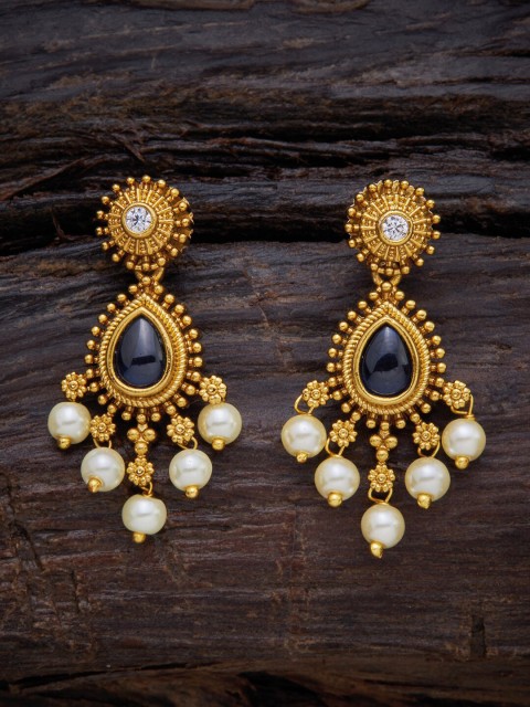 

Kushal's Fashion Jewellery Blue Teardrop Shaped Drop Earrings