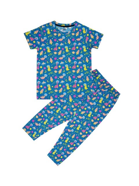 

Hopscotch Boys Blue & Pink Printed Night suit