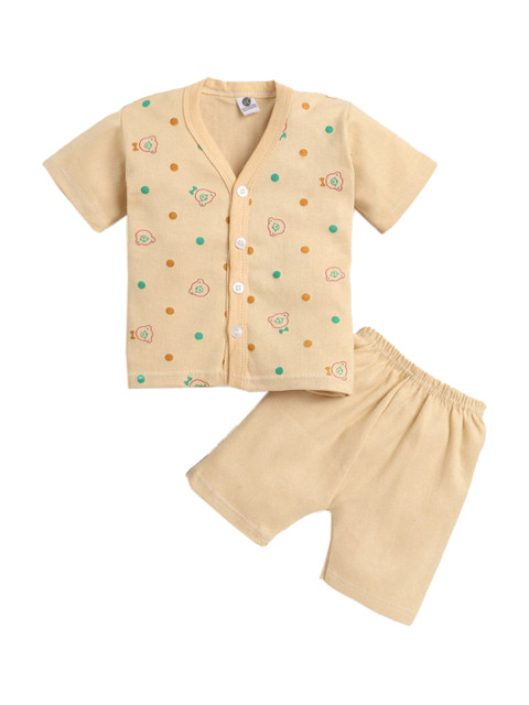 

Hopscotch Boys Yellow & Red Printed Night suit