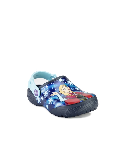 

Crocs Girls Navy Printed Clogs, Navy blue