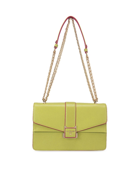 

Da Milano Green Textured Leather Structured Shoulder Bag