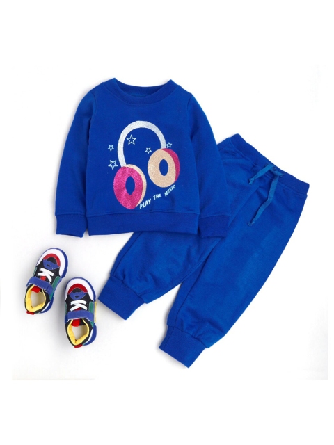 

Hopscotch Girls Blue Printed Top with Trousers