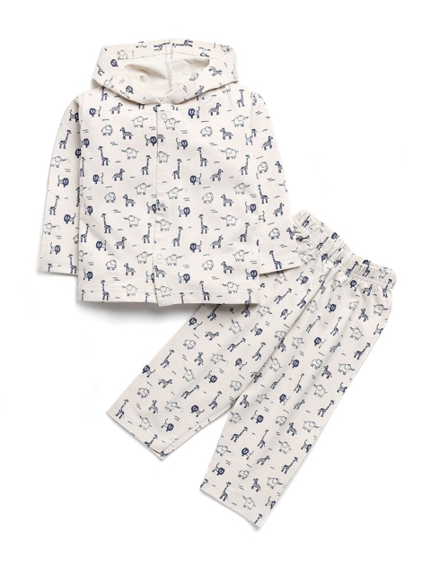 

Hopscotch Boys Beige Printed T-shirt with Trousers