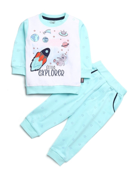 

Hopscotch Boys Blue Printed Top with Trousers