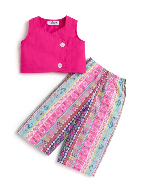 

Hopscotch Girls Magenta & Green Top with Trousers