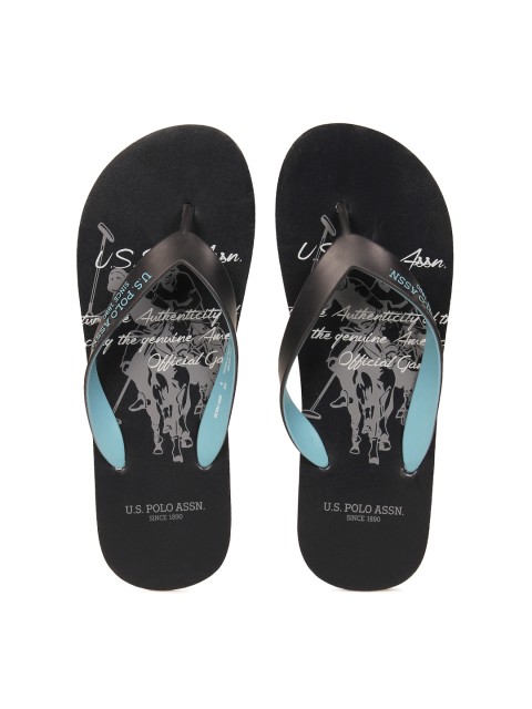

U.S. Polo Assn. Men Navy Printed Park Flip-Flops, Navy blue