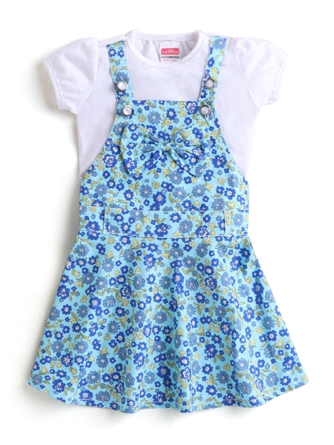 

Hopscotch Blue & White Floral Pinafore Dress