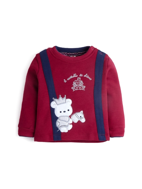 

Hopscotch Boys Maroon & Navy Blue Printed Top with Joggers