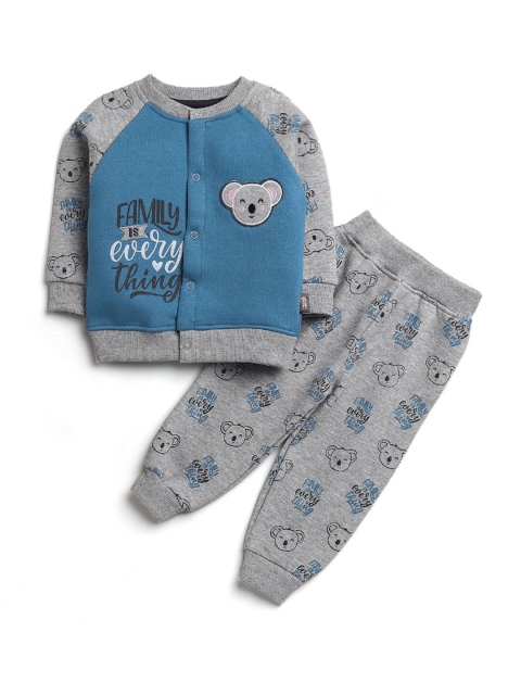 

Hopscotch Boys Blue & Grey Printed Top with Trousers