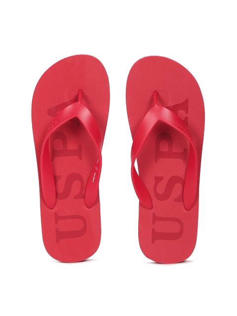 

U.S. Polo Assn. Men Red Henry Printed Flip-Flops