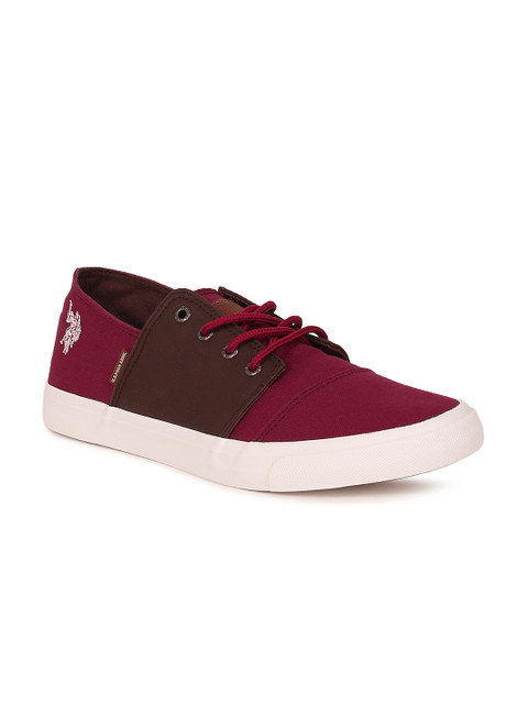 

U.S. Polo Assn. Men Burgundy Colourblocked Sneakers