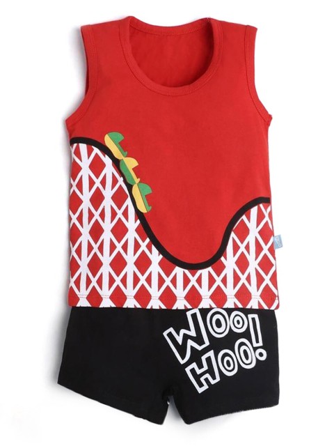 

Hopscotch Boys Multicoloured Printed Top with Shorts, Multi