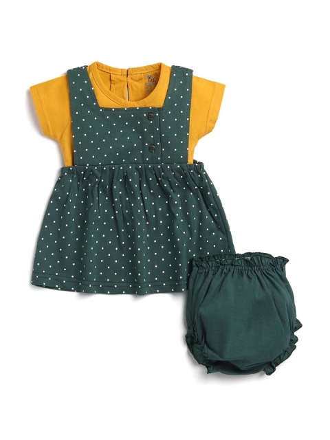

Hopscotch Girls Green Printed Top with Shorts
