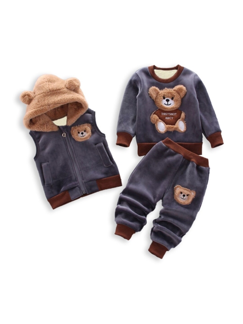 

Hopscotch Boys Grey Printed Top with Trousers