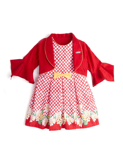 

Hopscotch Girls Red Checked Top with Skirt