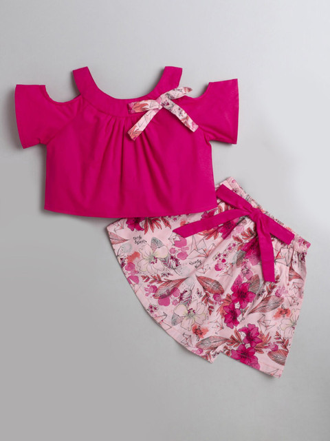 

Hopscotch Girls Pink Top with Skirt