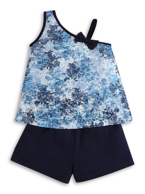

Hopscotch Girls Multicoloured Printed Top with Shorts, Multi
