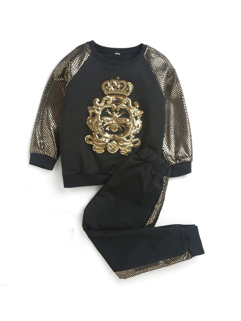 

Hopscotch Boys Black Printed Top with Trousers