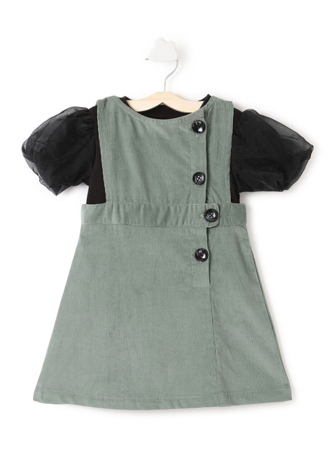 

Hopscotch Girls Green & Black Pinafore Dress