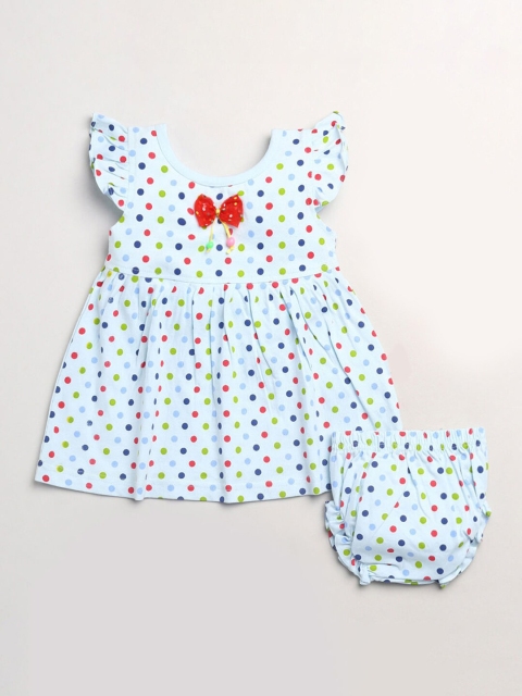 

Hopscotch Girls Blue Printed Top with Shorts