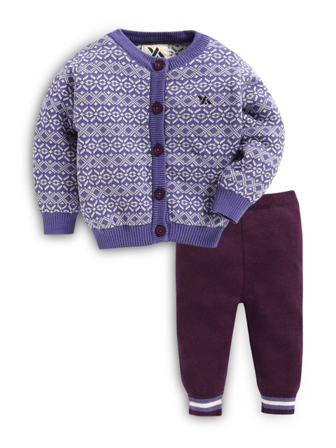 

Hopscotch Boys Purple & Brown Printed Shirt with Trousers