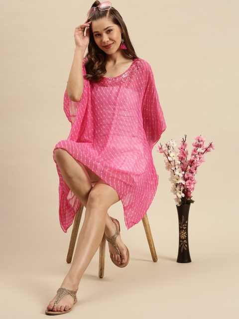 

Sanwara Pink Georgette Kaftan Dress