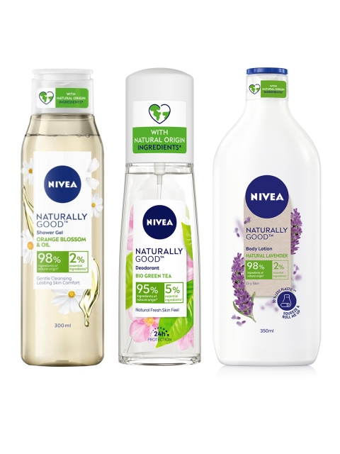 

Nivea Naturally Good Bath & Body Care Combo, White
