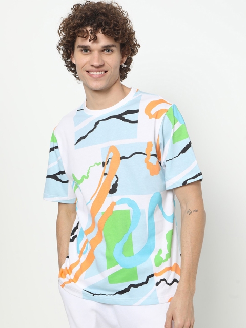 

Bewakoof Men White Printed Loose T-shirt
