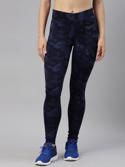 

GOLDSTROMS Women Navy Blue Camouflage Printed Flexi-Fit Tights