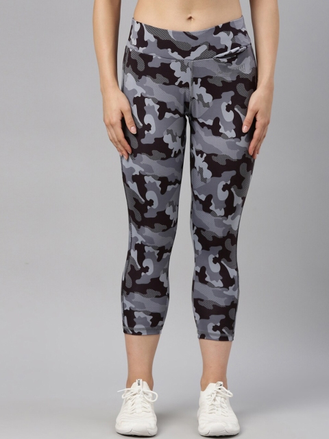

GOLDSTROMS Women Grey & Black Printed Flexi Fit Tights