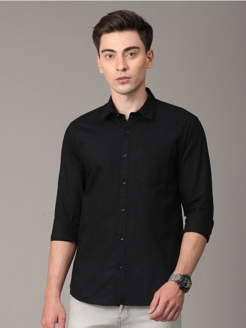 

Huggun Men Black Premium Slim Fit Casual Shirt