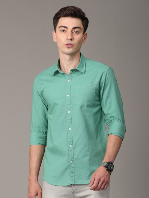 

Huggun Men Green Premium Slim Fit Casual Shirt