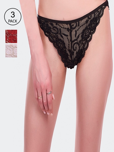 

Fleurt Pack Of 3 Assorted Lace Briefs