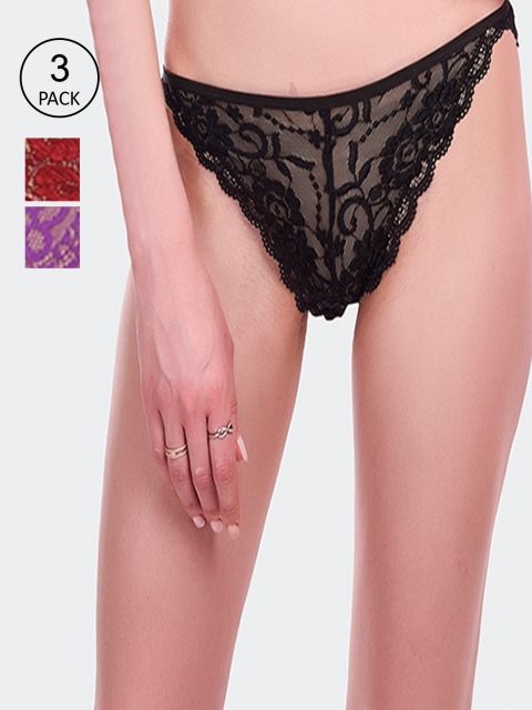 

Fleurt Women Pack Of 3 Assorted Bikini Briefs