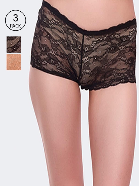 

Fleurt Women Pack Of 3 Assorted Boy Shorts