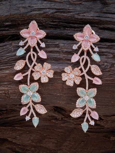 

Kushal's Fashion Jewellery Pink Contemporary Drop Earrings