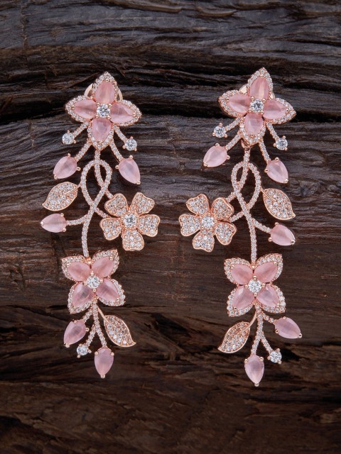 

Kushal's Fashion Jewellery Pink Contemporary Drop Earrings