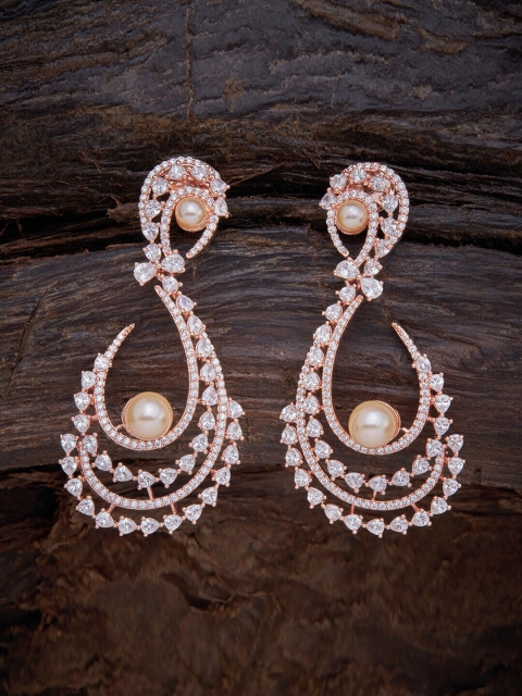 

Kushal's Fashion Jewellery White Contemporary Half Hoop Earrings