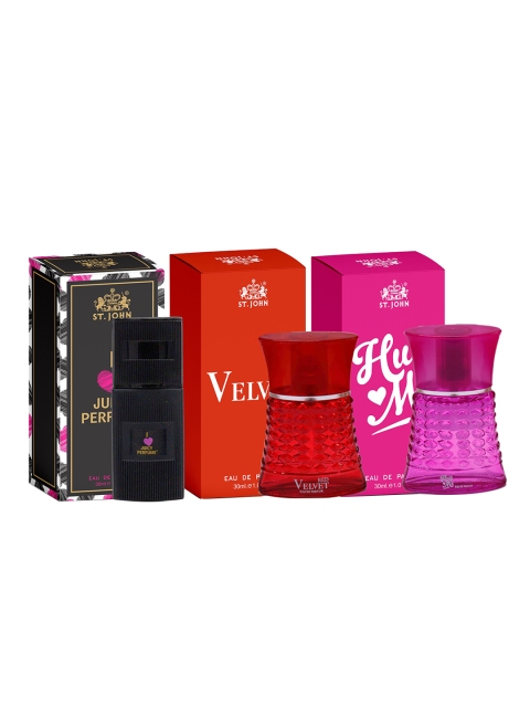 

St. John Set of I Love Juicy - Red Velvet - Hug Me Eau De Parfum - 30 ml each, Black
