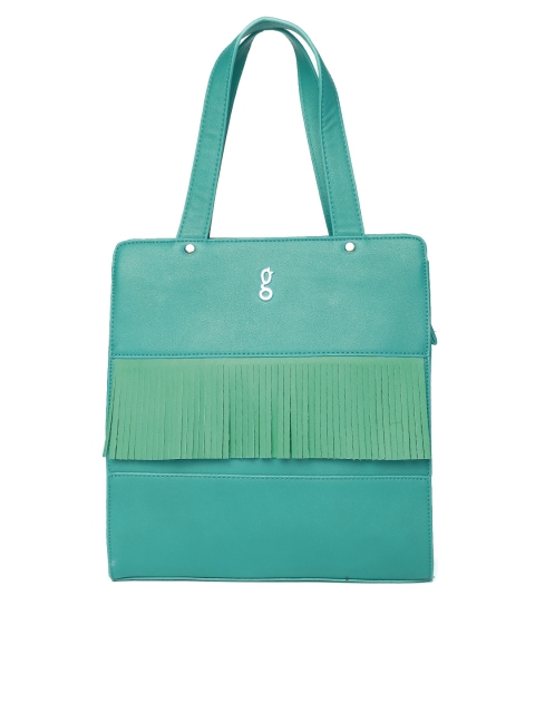 

Global Desi Green Fringed Handbag